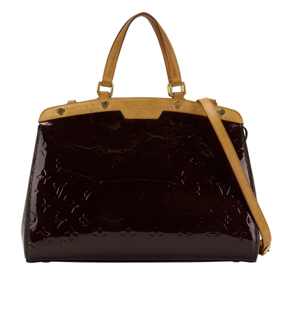Brea MM, &pound;650, Handbags, Burgundy, Patent Leather, Front view